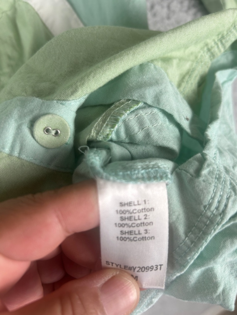 Pomander Place Puff Long Sleeve Button Front Shift Mint Green White Dress Size M - Picture 14 of 16